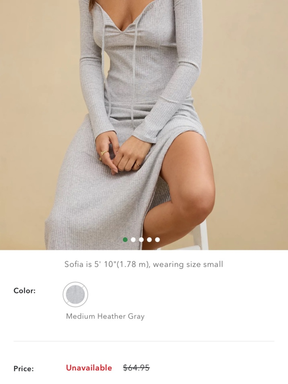 Aerie long sleeve ribbed maxi dress